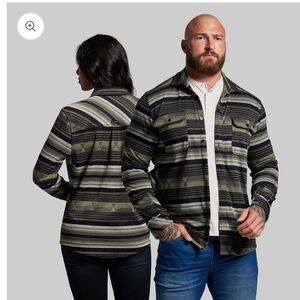 Born Primitive Men's Multi-Stripe Shirt Jacket - Black and Green